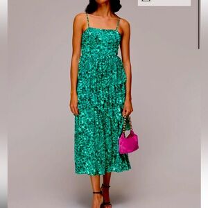 Whistles  
Green Wildcat Tier Dress US 2